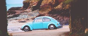 Preview wallpaper volkswagen beetle, volkswagen, side view