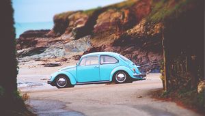 Preview wallpaper volkswagen beetle, volkswagen, side view