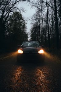 Preview wallpaper volkswagen, car, lights, night