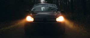 Preview wallpaper volkswagen, car, lights, night