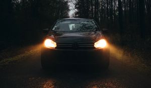 Preview wallpaper volkswagen, car, lights, night