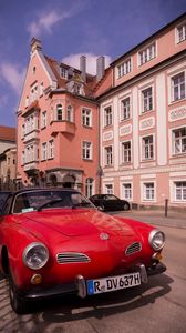 Preview wallpaper volkswagen, car, red, retro