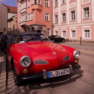Preview wallpaper volkswagen, car, red, retro