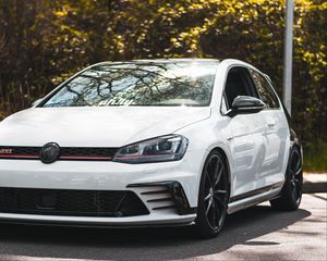 Preview wallpaper volkswagen, car, white, side view
