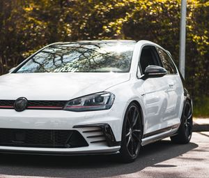 Preview wallpaper volkswagen, car, white, side view