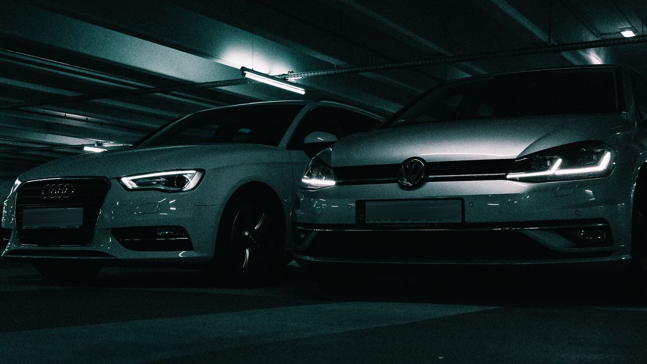 Wallpaper volkswagen, cars, white, parking