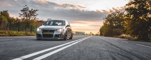 Preview wallpaper volkswagen golf 5, volkswagen, car, gray, road, asphalt