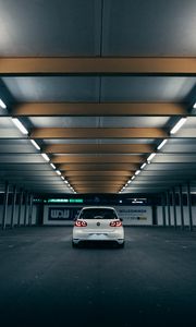 Preview wallpaper volkswagen golf gti, volkswagen, car, white, rear view