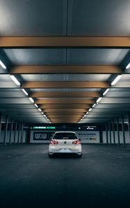 Preview wallpaper volkswagen golf gti, volkswagen, car, white, rear view