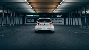 Preview wallpaper volkswagen golf gti, volkswagen, car, white, rear view