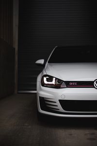 Preview wallpaper volkswagen golf gti, volkswagen, car, white