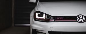 Preview wallpaper volkswagen golf gti, volkswagen, car, white