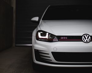 Preview wallpaper volkswagen golf gti, volkswagen, car, white