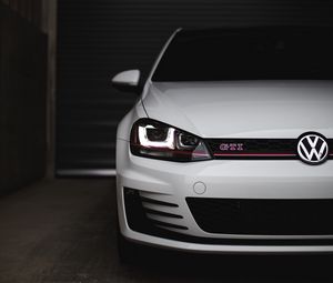 Preview wallpaper volkswagen golf gti, volkswagen, car, white