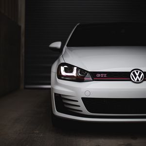 Preview wallpaper volkswagen golf gti, volkswagen, car, white