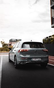 Preview wallpaper volkswagen golf v, volkswagen, car, headlight, rear view, gray