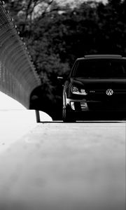 Preview wallpaper volkswagen golf, volkswagen, car, black, front view