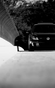 Preview wallpaper volkswagen golf, volkswagen, car, black, front view