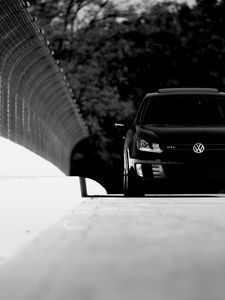 Preview wallpaper volkswagen golf, volkswagen, car, black, front view