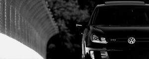 Preview wallpaper volkswagen golf, volkswagen, car, black, front view