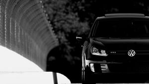 Preview wallpaper volkswagen golf, volkswagen, car, black, front view