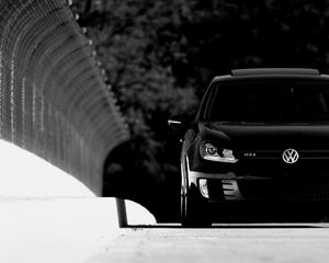 Preview wallpaper volkswagen golf, volkswagen, car, black, front view