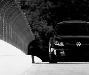 Preview wallpaper volkswagen golf, volkswagen, car, black, front view