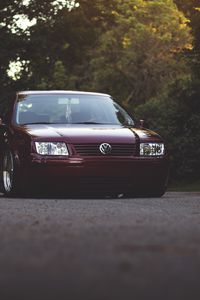 Preview wallpaper volkswagen jetta, volkswagen, car, red, front view