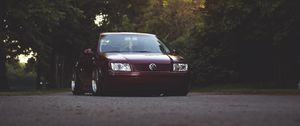 Preview wallpaper volkswagen jetta, volkswagen, car, red, front view