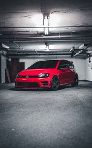 Preview wallpaper volkswagen scirocco, volkswagen, car, front view, red