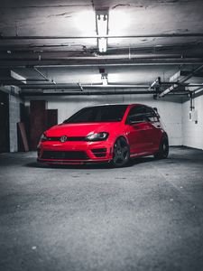 Preview wallpaper volkswagen scirocco, volkswagen, car, front view, red