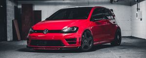 Preview wallpaper volkswagen scirocco, volkswagen, car, front view, red