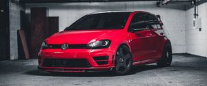 Preview wallpaper volkswagen scirocco, volkswagen, car, front view, red