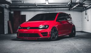 Preview wallpaper volkswagen scirocco, volkswagen, car, front view, red