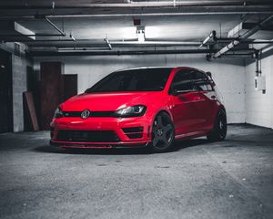 Preview wallpaper volkswagen scirocco, volkswagen, car, front view, red