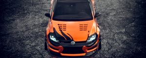 Preview wallpaper volkswagen, sports car, car, tuning, front view