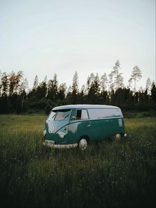 Preview wallpaper volkswagen t1, volkswagen, car, field, grass