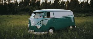 Preview wallpaper volkswagen t1, volkswagen, car, field, grass