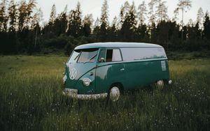 Preview wallpaper volkswagen t1, volkswagen, car, field, grass