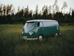 Preview wallpaper volkswagen t1, volkswagen, car, field, grass