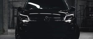 Preview wallpaper volkswagen tiguan, volkswagen, car, black, dark, suv