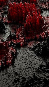 Preview wallpaper volume, pixels, 3d, red