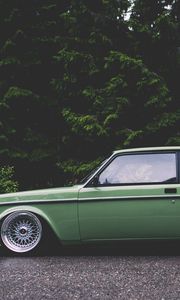 Preview wallpaper volvo, volvo 242, green, side view