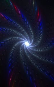 Preview wallpaper vortex, glow, multicolored, twisted, fractal, scattering