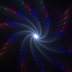 Preview wallpaper vortex, glow, multicolored, twisted, fractal, scattering