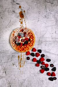 Preview wallpaper waffle, berries, dessert