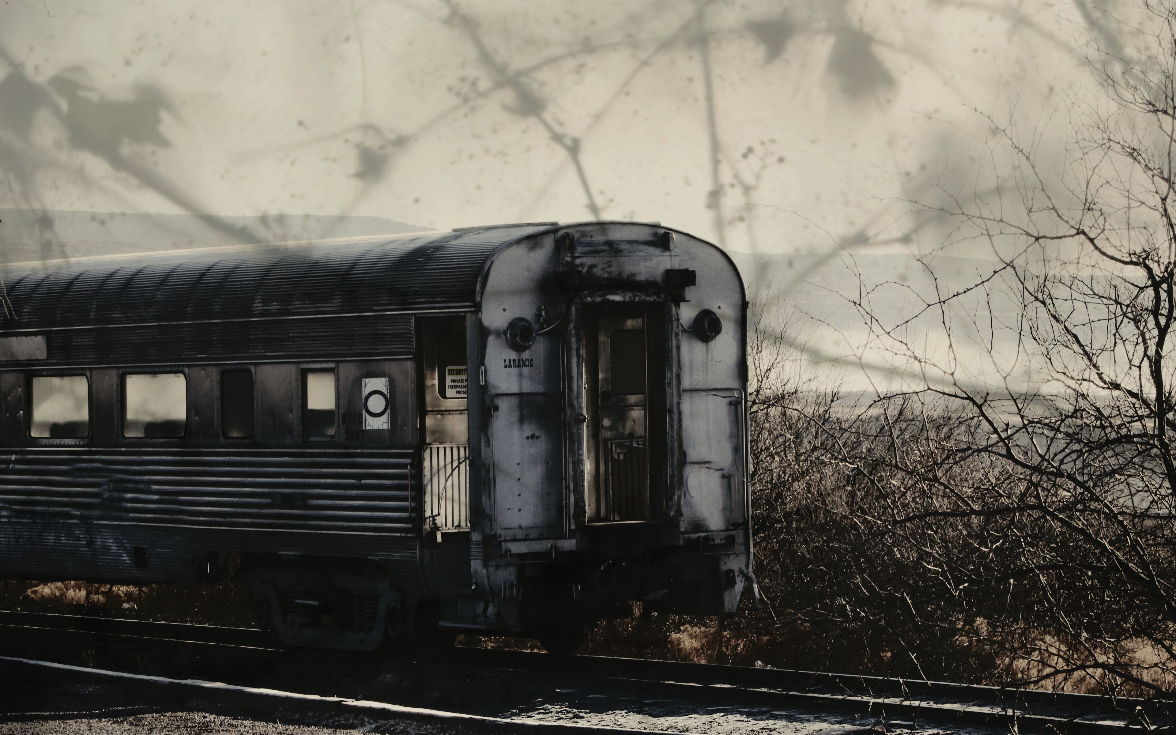 Download wallpaper 3840x2400 wagon, rails, lines 4k ultra hd 1610 hd
