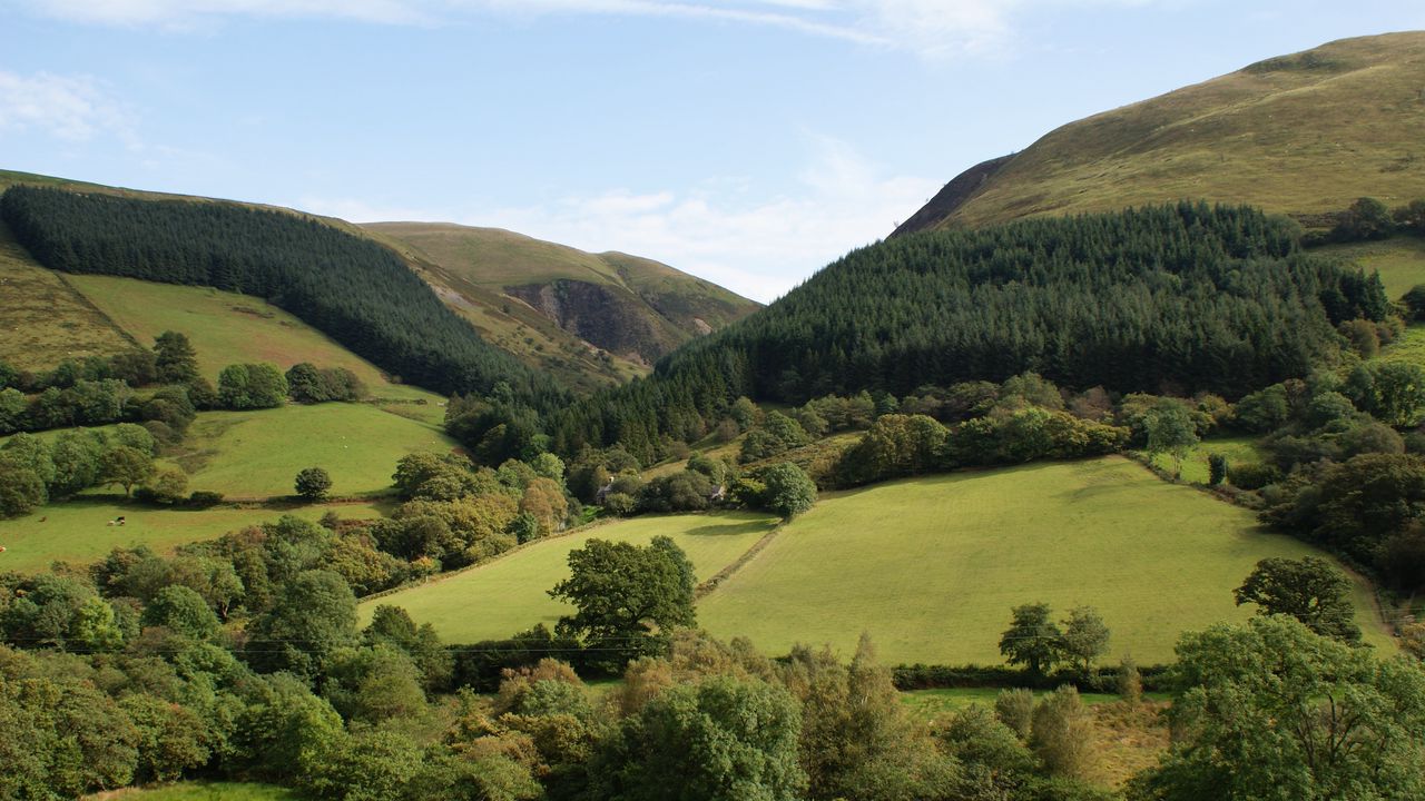 Wallpaper wales, britain, landscape, valley, hill