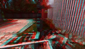 Preview wallpaper wall, 3d, anaglyph, graphics, red