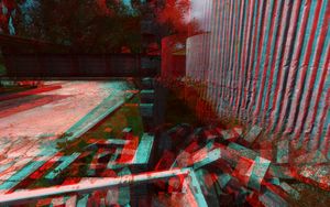 Preview wallpaper wall, 3d, anaglyph, graphics, red
